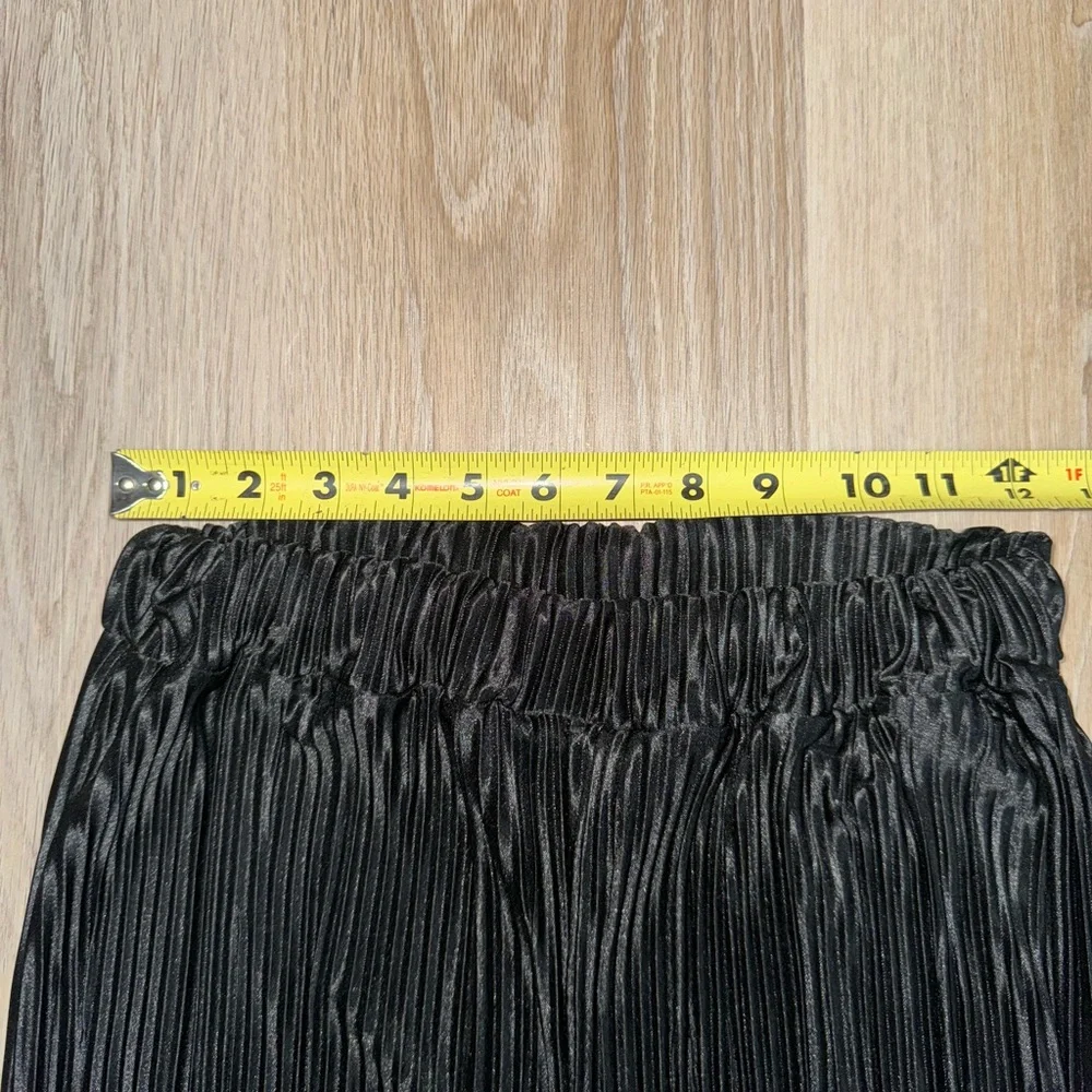 Black Flowy Boho Wide Leg Ribbed Pants - Size Small